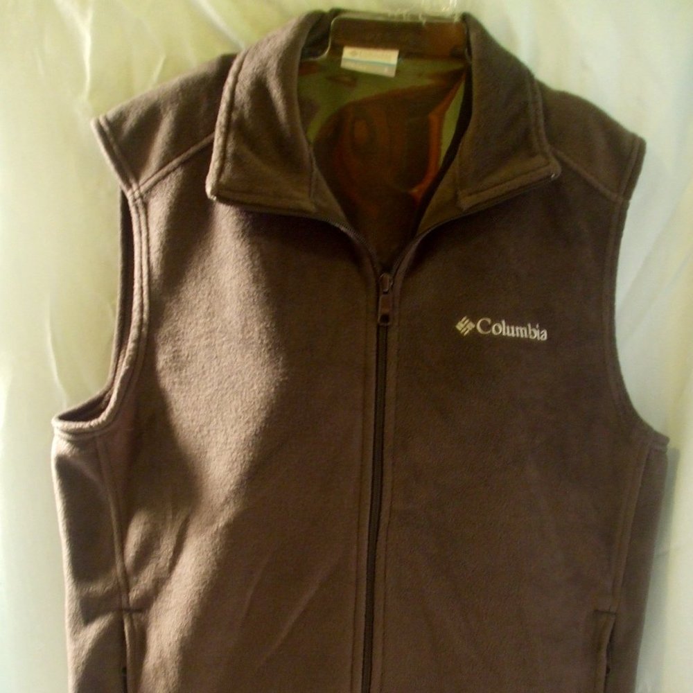 Women's or Men's Columbia Full Zip Gray Fleece Vest Sz S